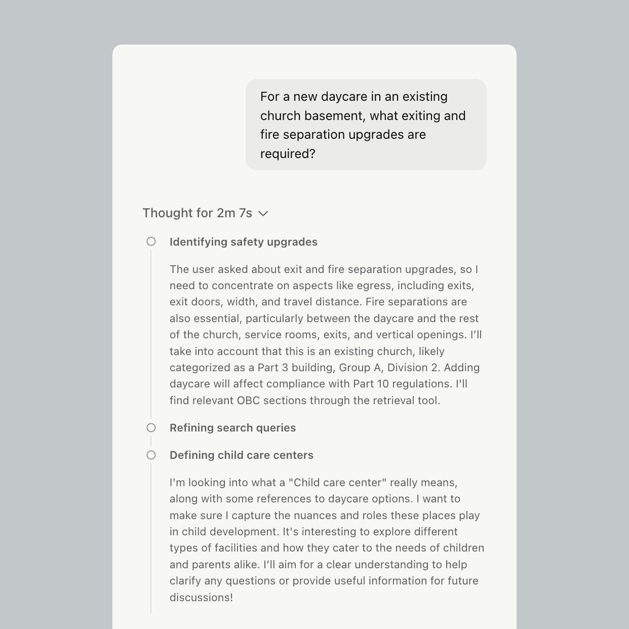 Deep Reasoning Capabilities showing thought process